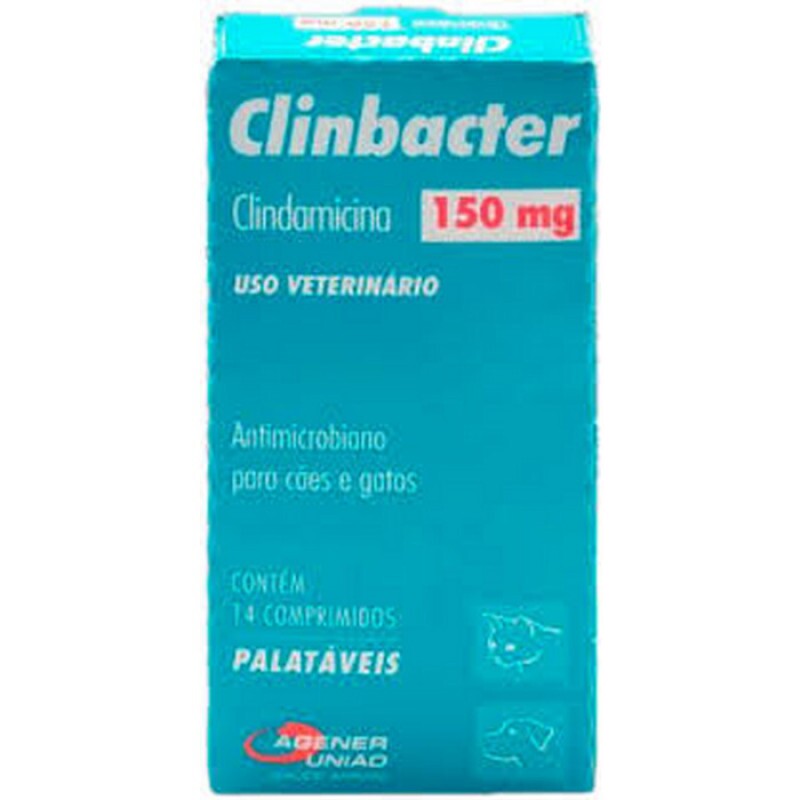 Clinbacter 150mg Agener União 14 comprimidos para Cães e Gatos