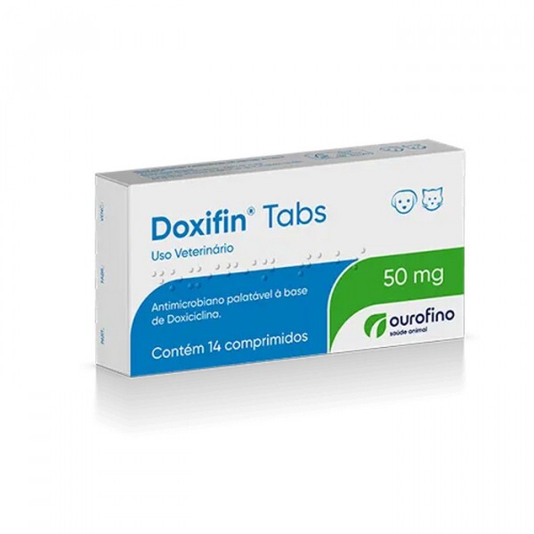Antibiótico Ourofino Doxifin Tabs Para Cães e Gatos 50mg