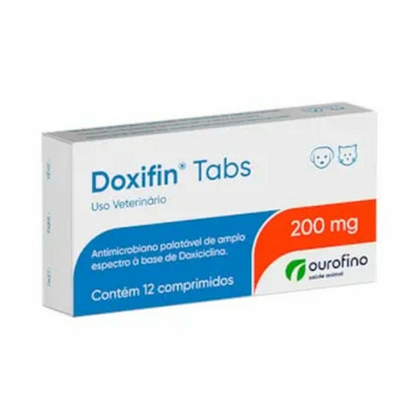 Antibiótico Ourofino Doxifin Tabs Para Cães e Gatos 200mg