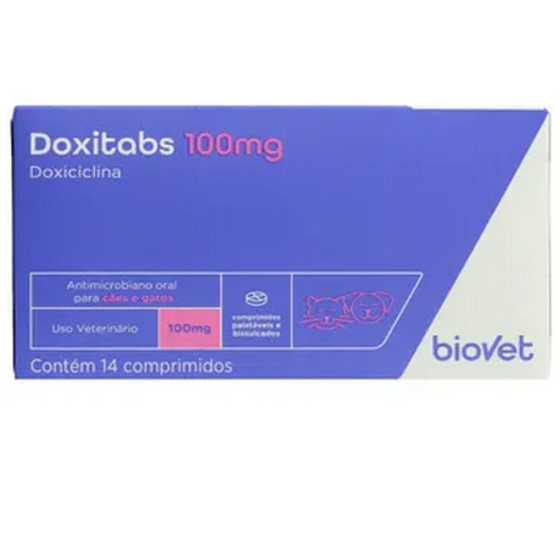 Doxitabs 100mg para Cães e Gatos Biovet 14 comprimidos