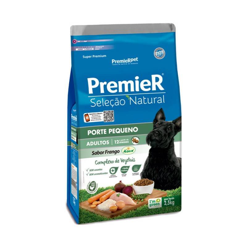 Ração Premier Seleção Natural Raças Pequenas para Cães Adultos 2,5 KG