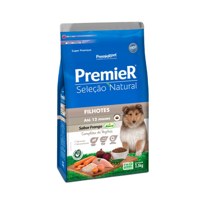 Ração Premier Seleção Natural Cães Filhotes 2,5kg