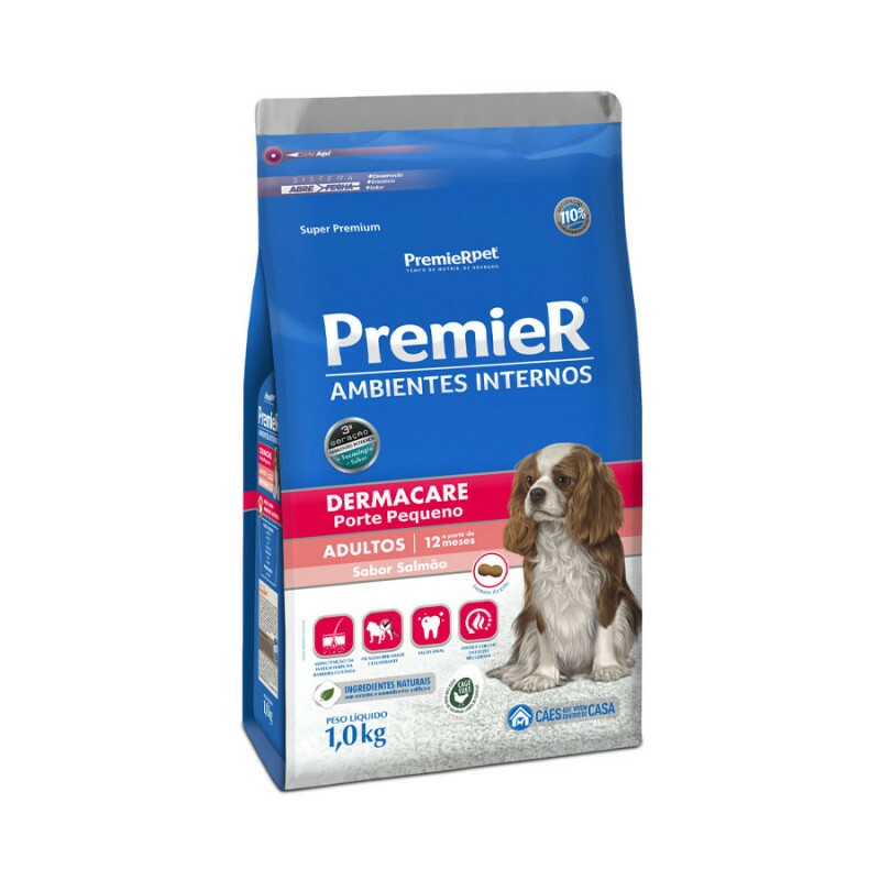 Ração Premier Dermacare Ambientes Internos para Cães Adultos de Raças Pequenas 1KG