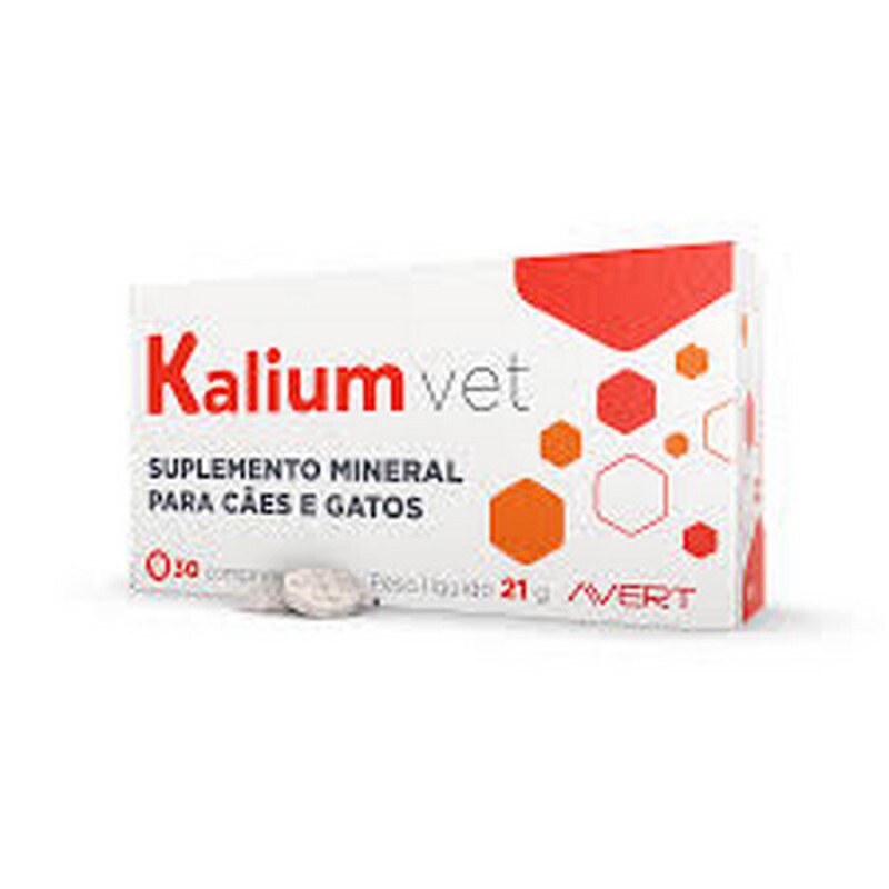 Suplemento Mineral para Cães e Gatos Kalium Vet Avert 30 comprimidos