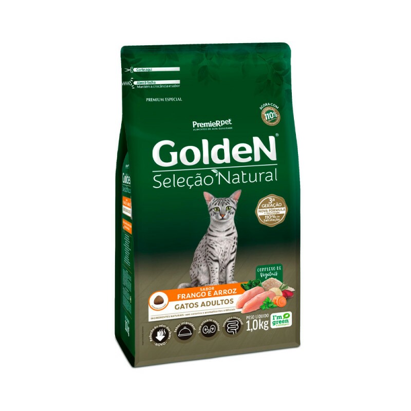 GOLDEN SELECAO NATUR GATOS ADULT 1KG