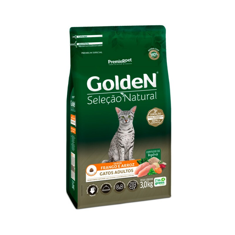 GOLDEN SELECAO NATUR GATOS ADULT 3KG