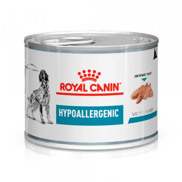 Ração Úmida Royal Canin Lata Veterinary Diet Hypoallergenic para Cães Adultos com Alergias 200GR - UN