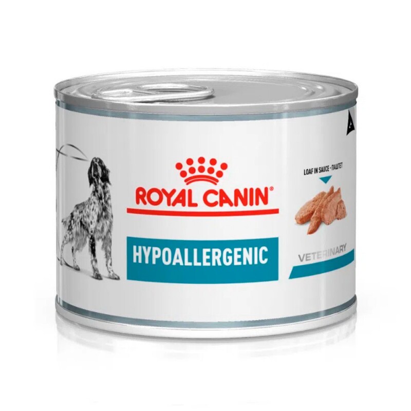 Ração Úmida Royal Canin Lata Veterinary Diet Hypoallergenic para Cães Adultos com Alergias 200GR - UN