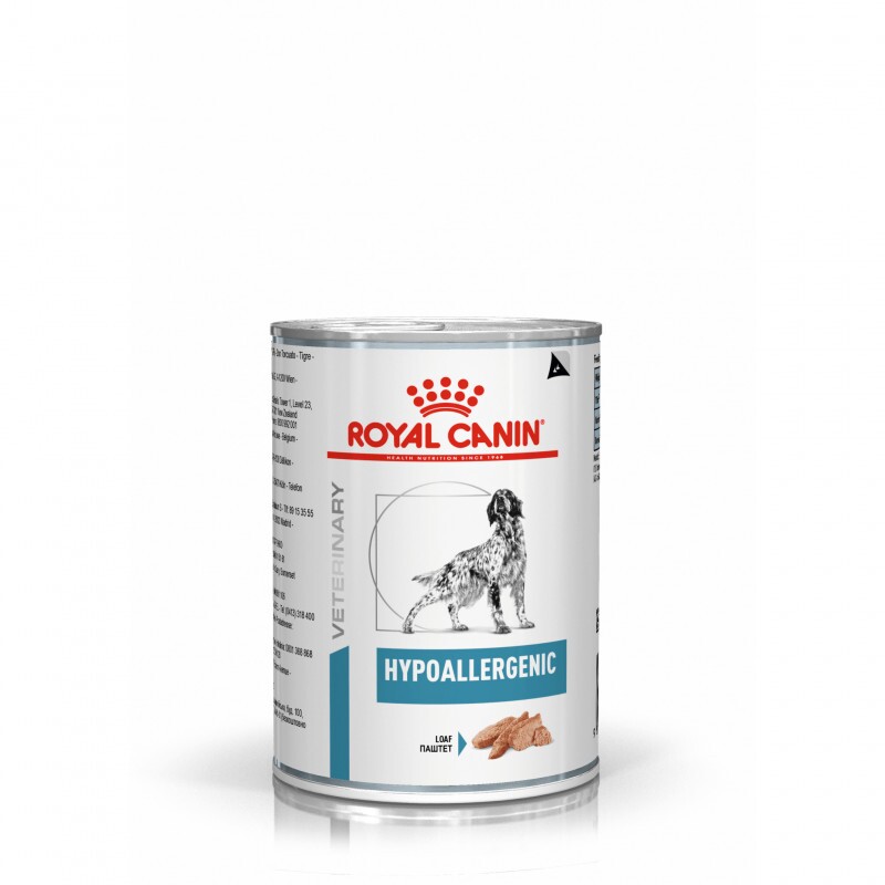 Ração Úmida Royal Canin Lata Veterinary Diet Hypoallergenic para Cães Adultos com Alergias 400GR - UN