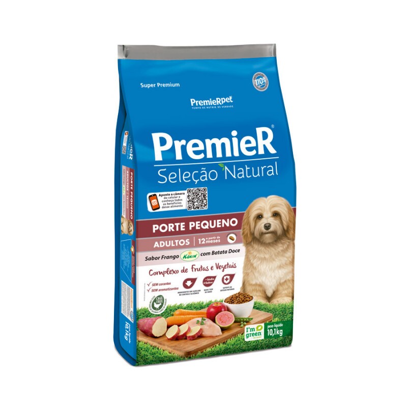 PremieR Seleção Natural Cães Adultos Raças Pequenas Sabor Frango Korin com Batata Doce 10KG