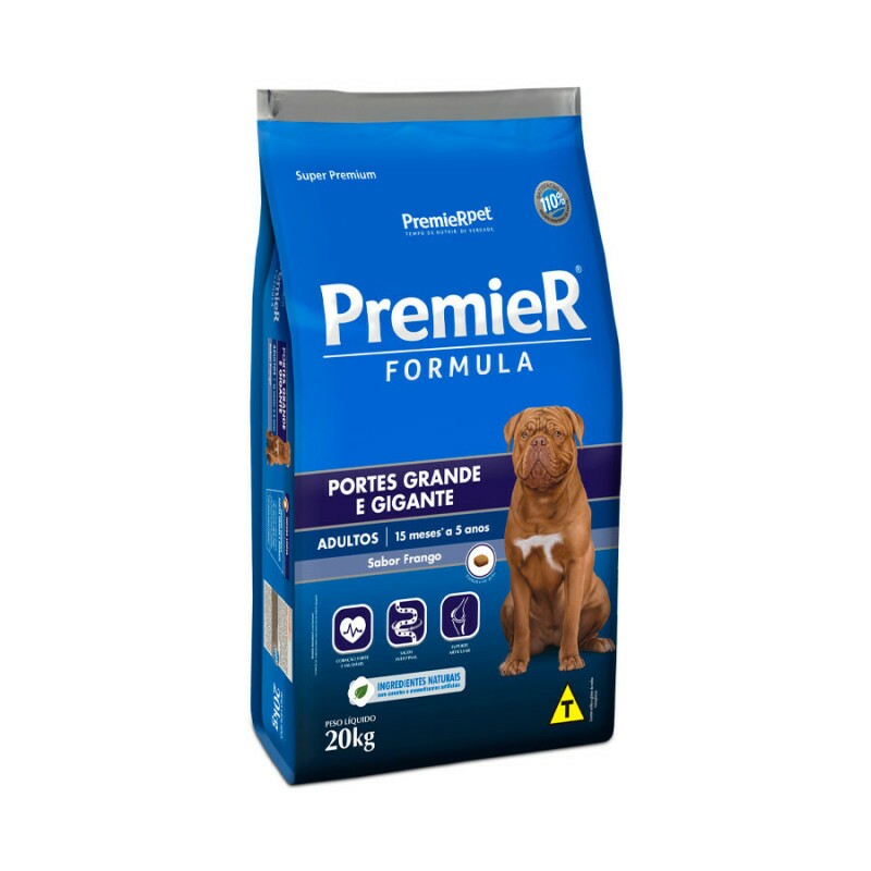 Ração Premier Fórmula para Cães Adultos de Raças Grandes e Gigantes Sabor Frango 20KG