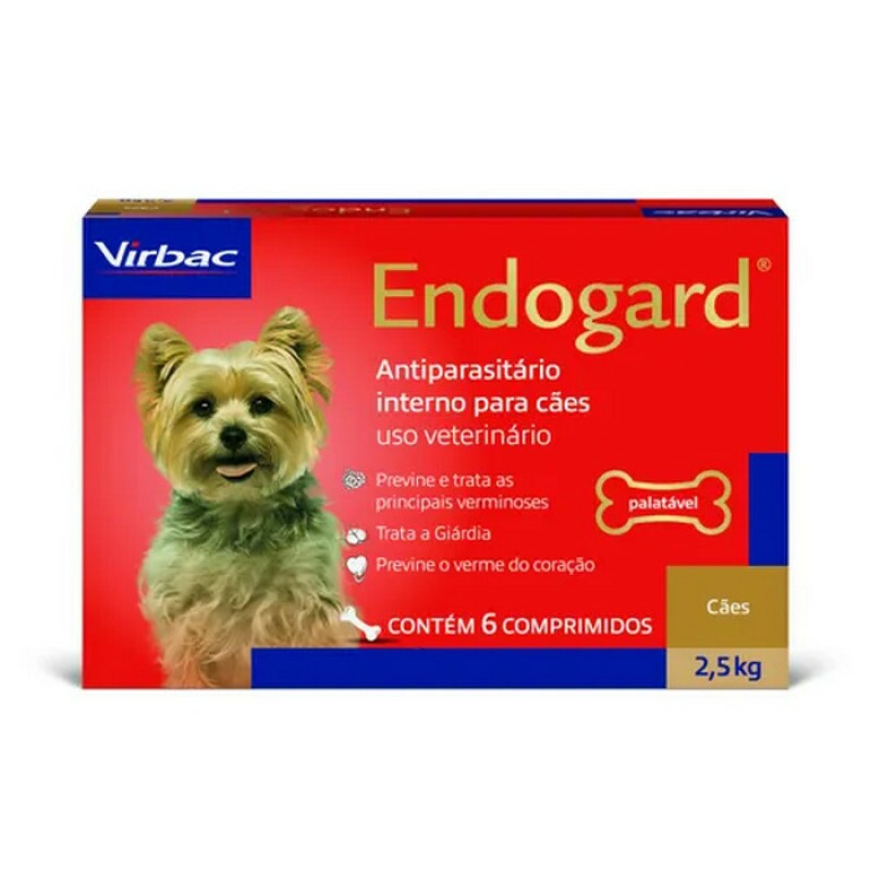 Antiparasitário Virbac Endogard para Cães de Até 2,5 kg 6 COMPRIMIDOS