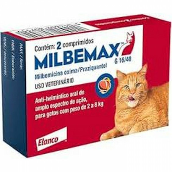 Vermífugo Milbemax G Gatos 2 a 8kg 2 Comprimidos