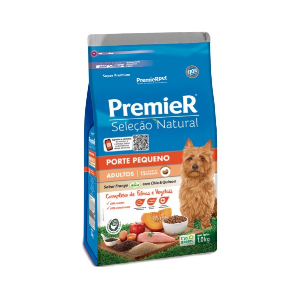 Ração Seca Premier Seleção Natural Chia e Quinoa para Cães Adultos Porte Pequeno 1KG