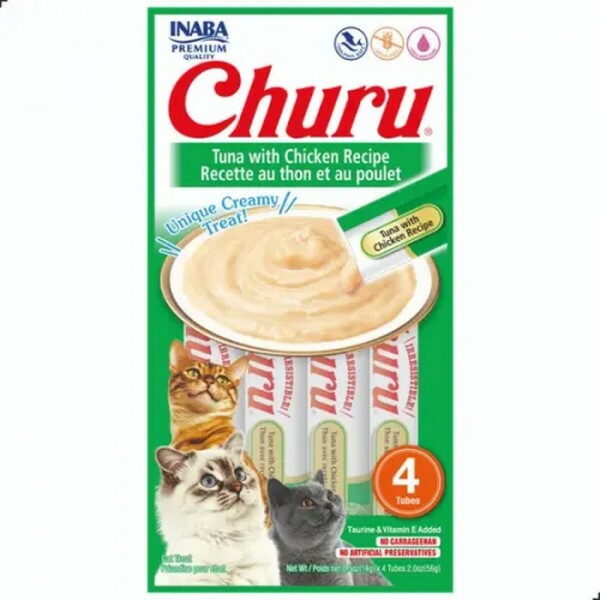 Petisco Churu Atum e Galinha para Gatos 56 g