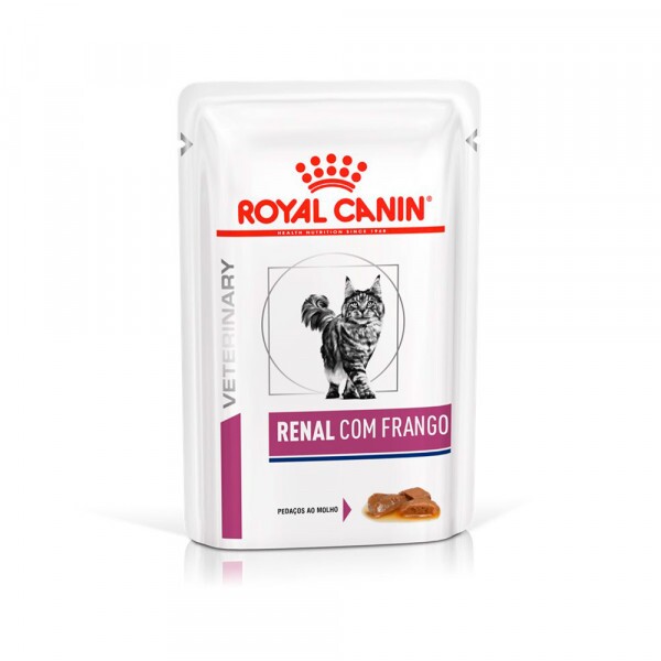 Ração Úmida Royal Canin Sachê Veterinary Diet Renal para Gatos com Insuficiência Renal - 85 g ( com frango )