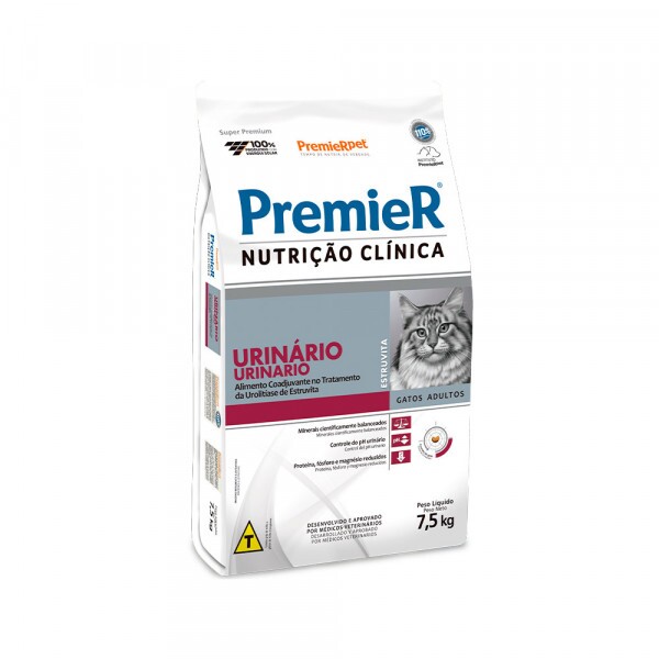 Ração Premier Nutrição Clínica Urinário Gatos Adultos 7,5 KG