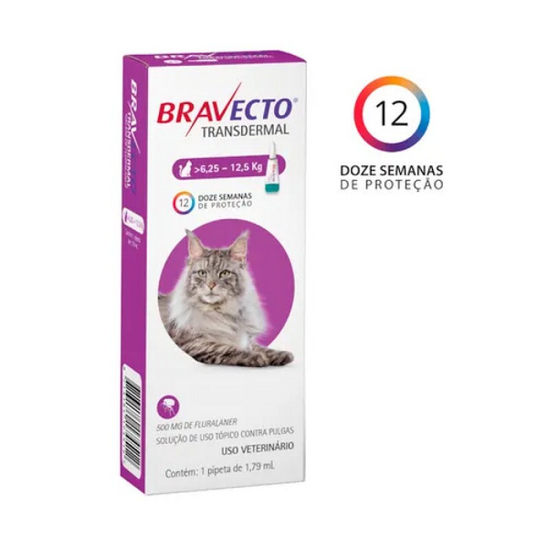 Antipulgas Bravecto Transdermal MSD para Gatos 6,25 a 12,5kg