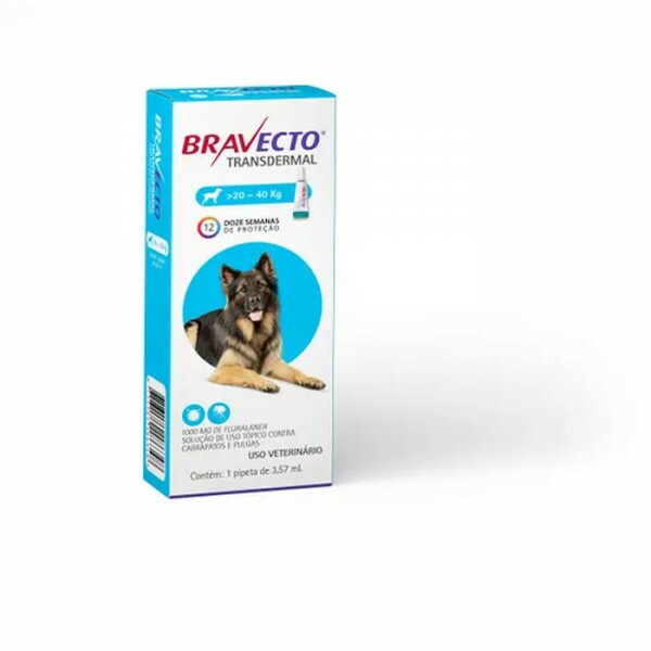 Antipulgas e Carrapatos Bravecto MSD para Cães de 20 a 40 kg