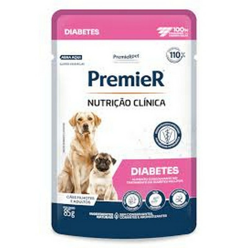 Sachê PremieR Nutrição Clínica Diabetes Cães Adultos e Filhote 85 G