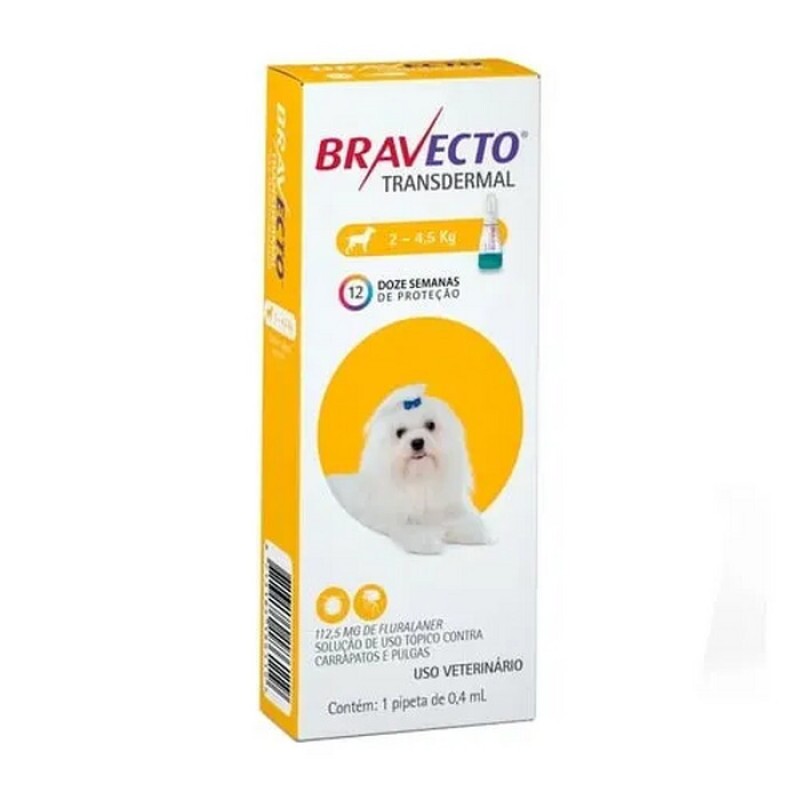 Antipulgas e Carrapatos Bravecto MSD para Cães até 4,5 kg