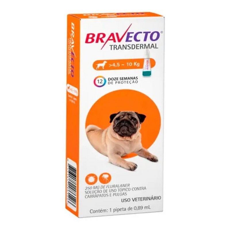 Antipulgas e Carrapatos Bravecto MSD para Cães de 4,5 a 10 kg