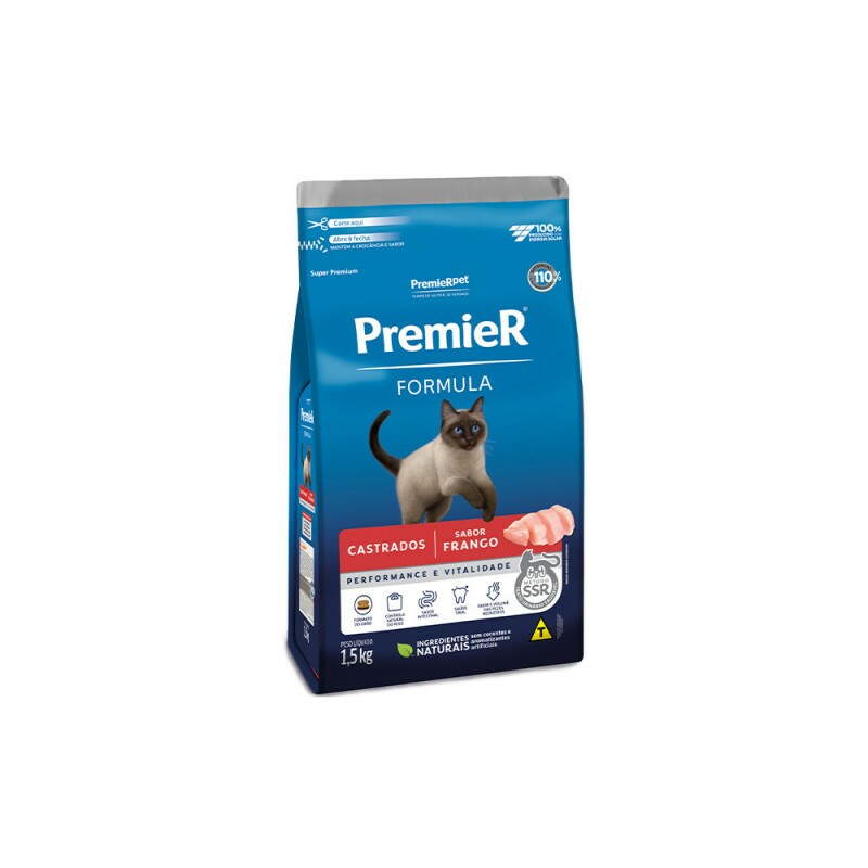 Ração Premier Formula Gatos Castrados Frango 1,5 kg