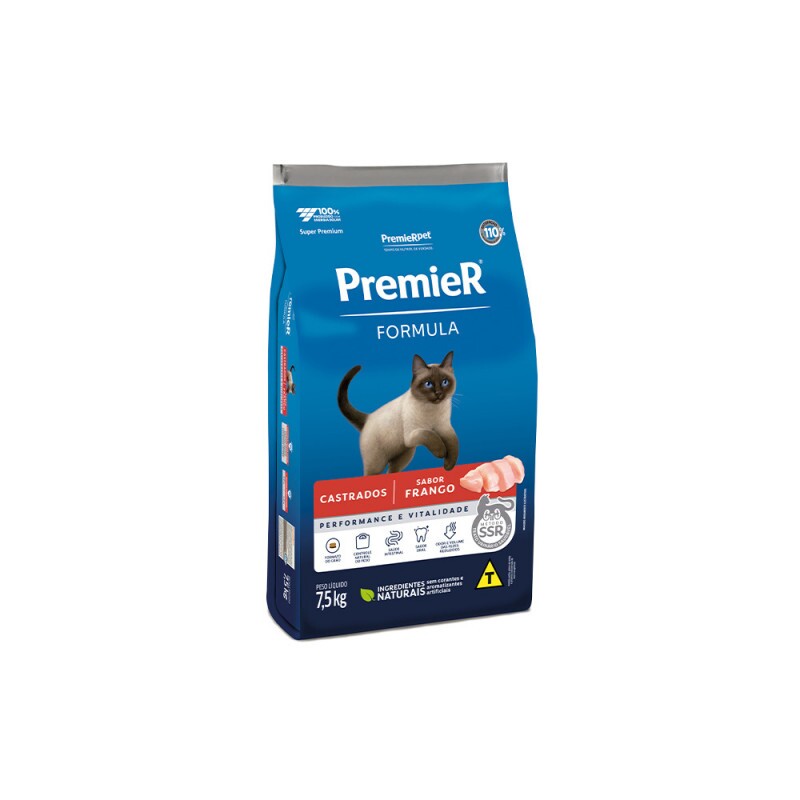 Ração PremieR Formula Gatos Adultos Castrados 7,5kg Sabor Frango
