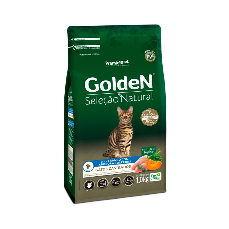 GOLDEN SEL NAT GATOS CAST ABOBORA 1KG