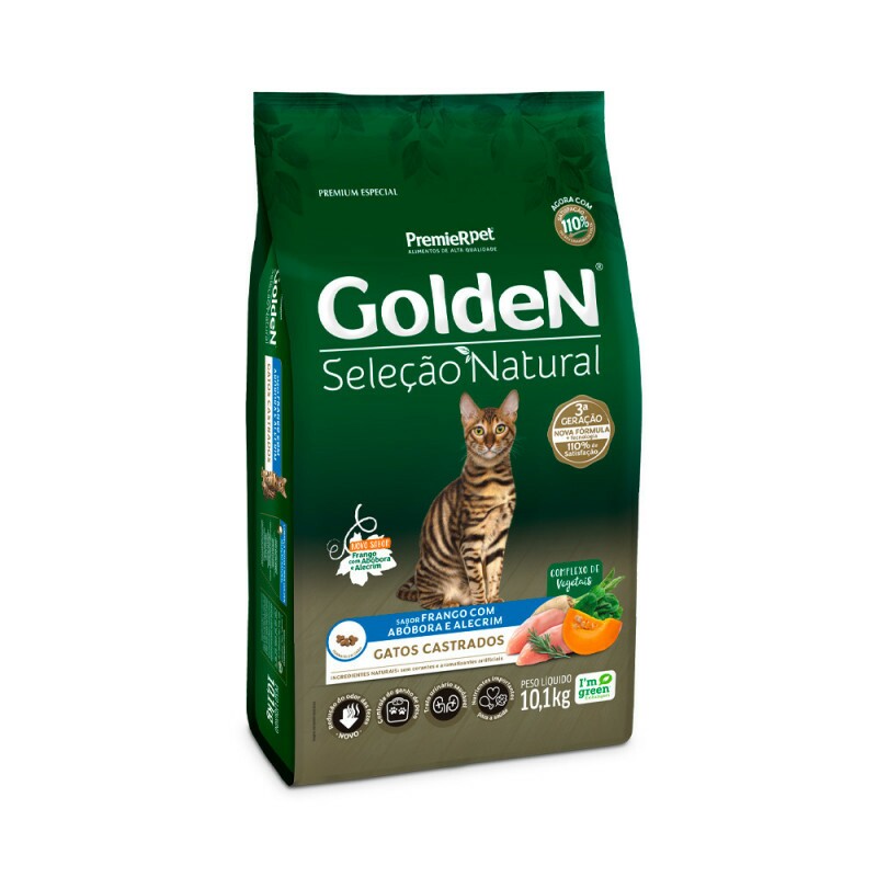 GOLDEN SEL NAT GATOS AD CAST ABOBORA 10,1 KG