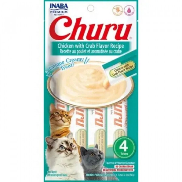 Petisco Churu para Gatos Galinha e Caranguejo 56 g