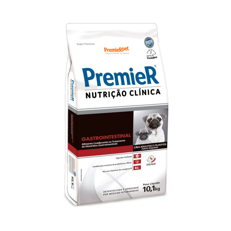 Ração Premier Nutrição Clínica Gastrointestinal para Cães Adultos Pequeno Porte 10,1KG