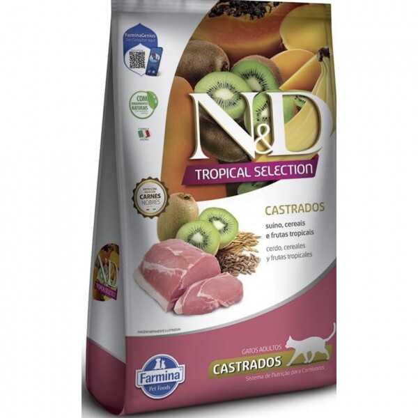 Ração N&D Tropical Selection Gatos Castrados Suíno  0,4KG