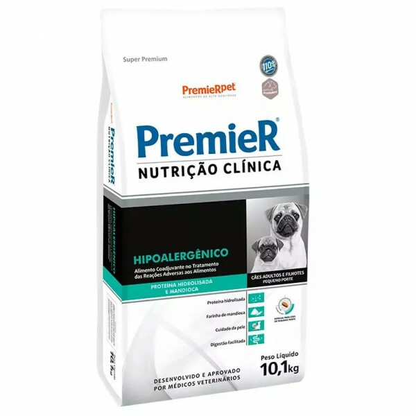 Ração Premier Nutrição Clínica Hipoalergênico para Cães Adultos e Filhotes de Pequeno Porte 10,1kg