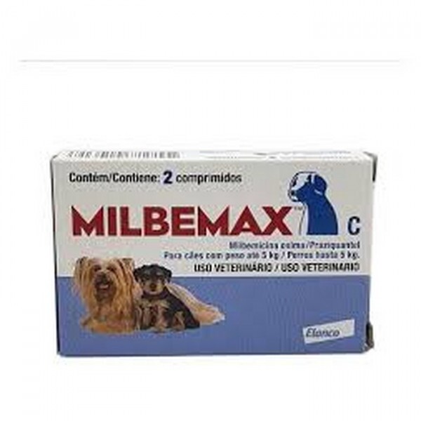 Vermífugo Milbemax C Cães até 5kg 2 comprimidos