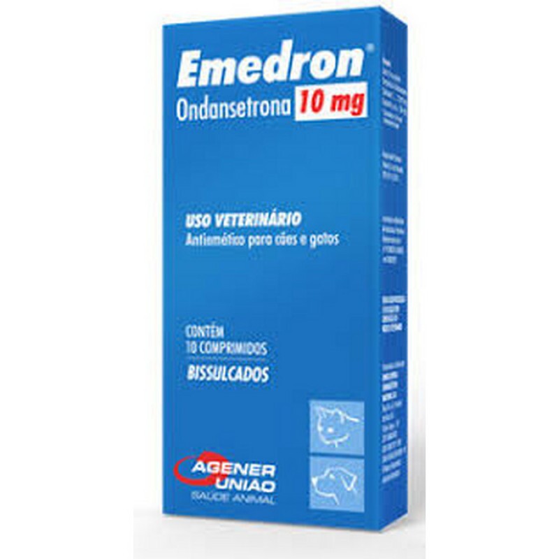 Antiemético Emedron 10mg para Cães e Gatos com 10 Comprimidos