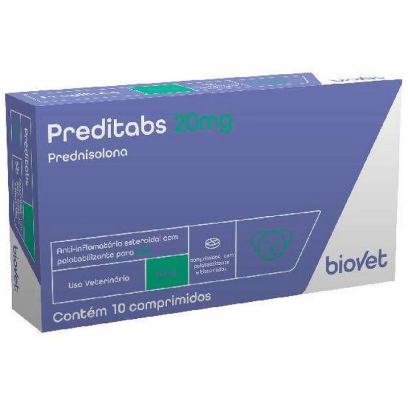 Anti-inflamatório Biovet Preditabs para Cães e Gatos 20MG