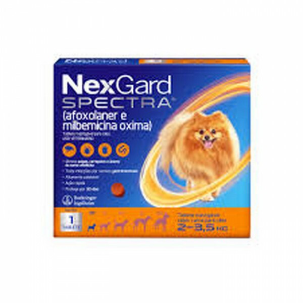 NexGard Spectra Antipulgas e Vermífugo Cães 2kg a 3,5kg 1 tabletes