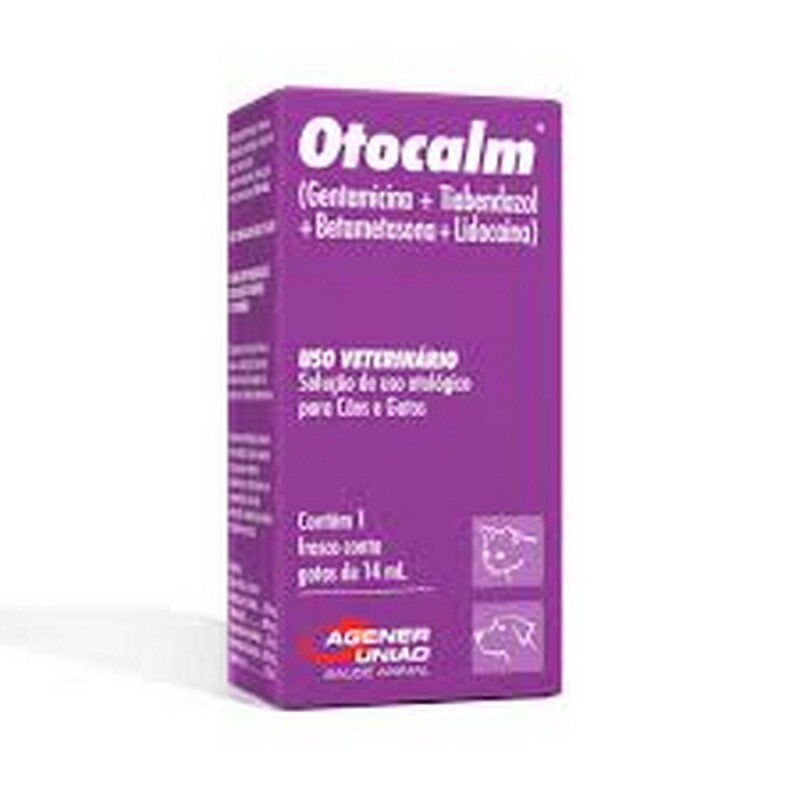 Solução Otológica Otocalm para Cães e Gatos 14ml