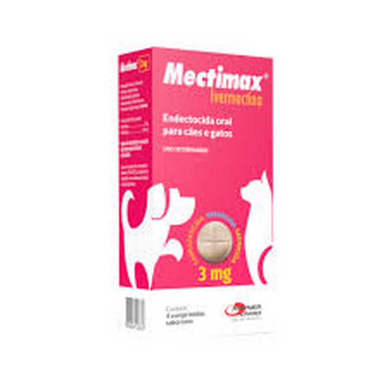 Mectimax Agener União 3mg 1 Blíster com 4 comprimidos Mectimax Agener União 3mg 1 Blíster com 4 comprimidos