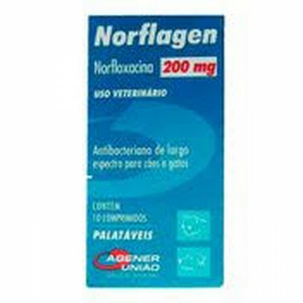 Antibiótico Norflagen Cães e Gatos 200 mg