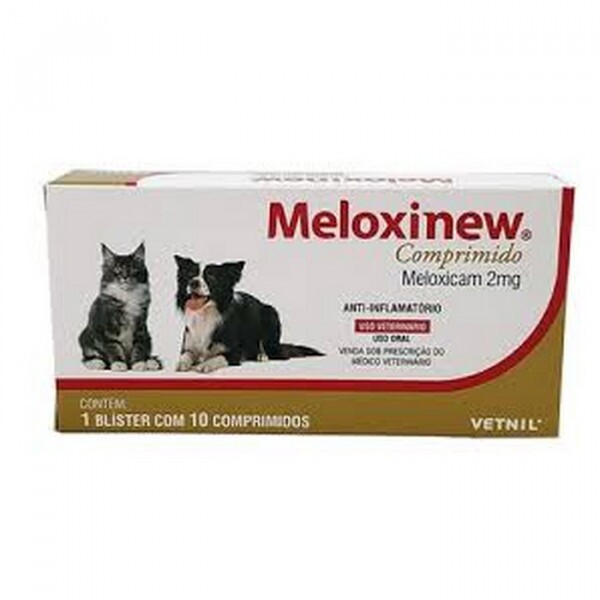 Anti-Inflamatório Meloxinew 2mg Vetnil 10 comprimidos
