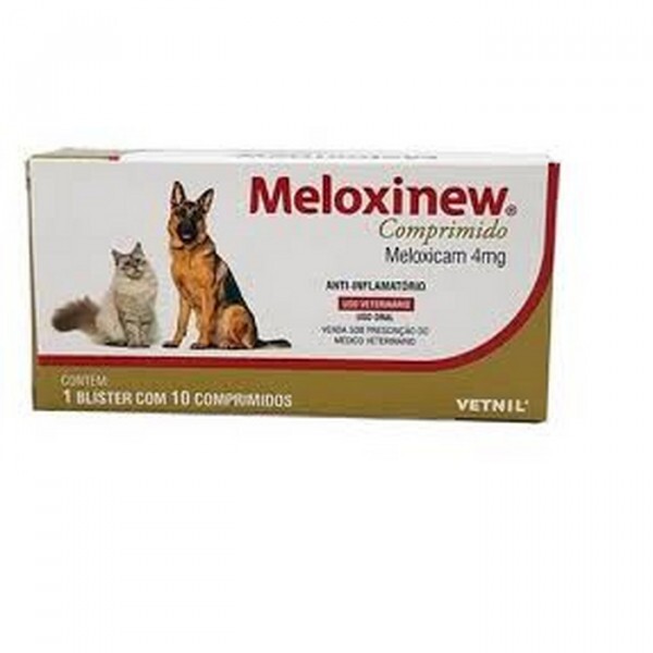 Anti-Inflamatório Meloxinew 4mg Vetnil 10 comprimidos
