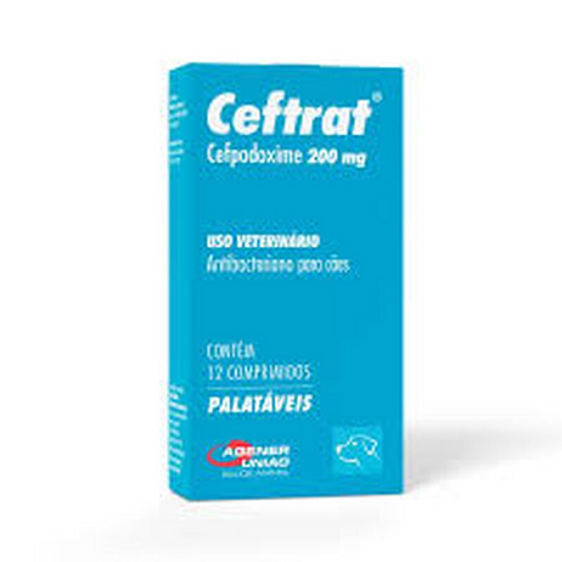 Antibacteriano Agener União Ceftrat 200mg para Cães - 12 Comprimidos
