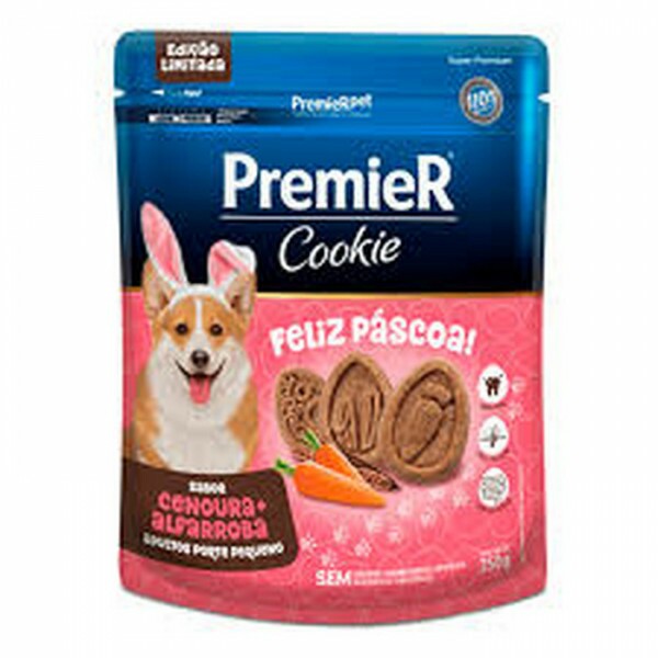 Biscoito Premier Cookie Páscoa para Cães Adultos de Porte Pequeno Sabor Cenoura e Alfarroba 250G