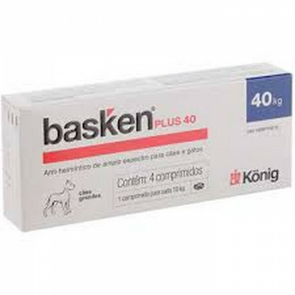 Vermífugo Basken Plus 40 Cães Grandes 4 comprimidos