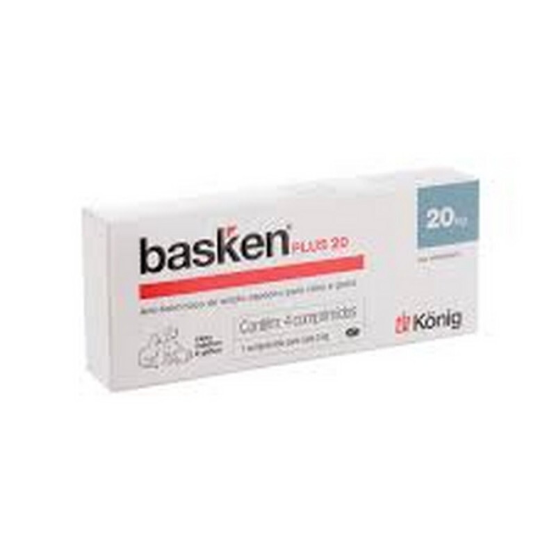 Vermífugo Basken Plus 20 Cães Médios 4 comprimidos