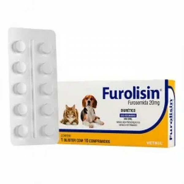 Furolisin 20mg Diurético para Cães e Gatos 10 comprimidos