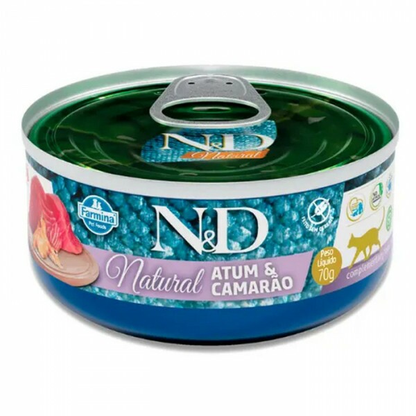 ND FELINE WET NATURAL ATUM E CAMARAO 70G