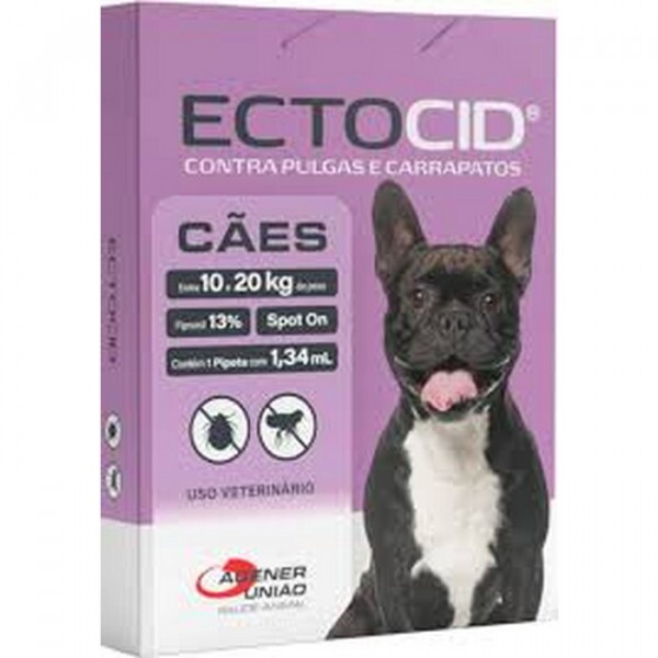 Ectocid Spot On Cães de 10 a 20kg Antipulgas e Carrapatos 1 pipeta